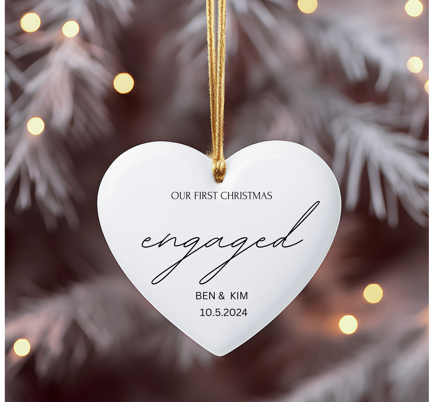 Engaged Heart Ornament