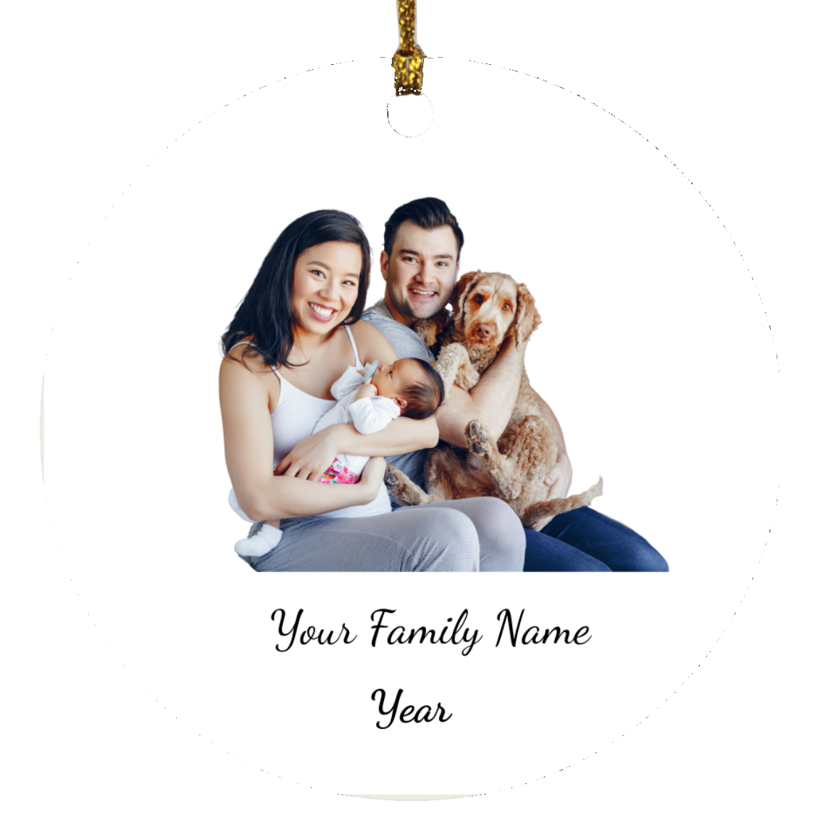 Family Name Circle Ornament