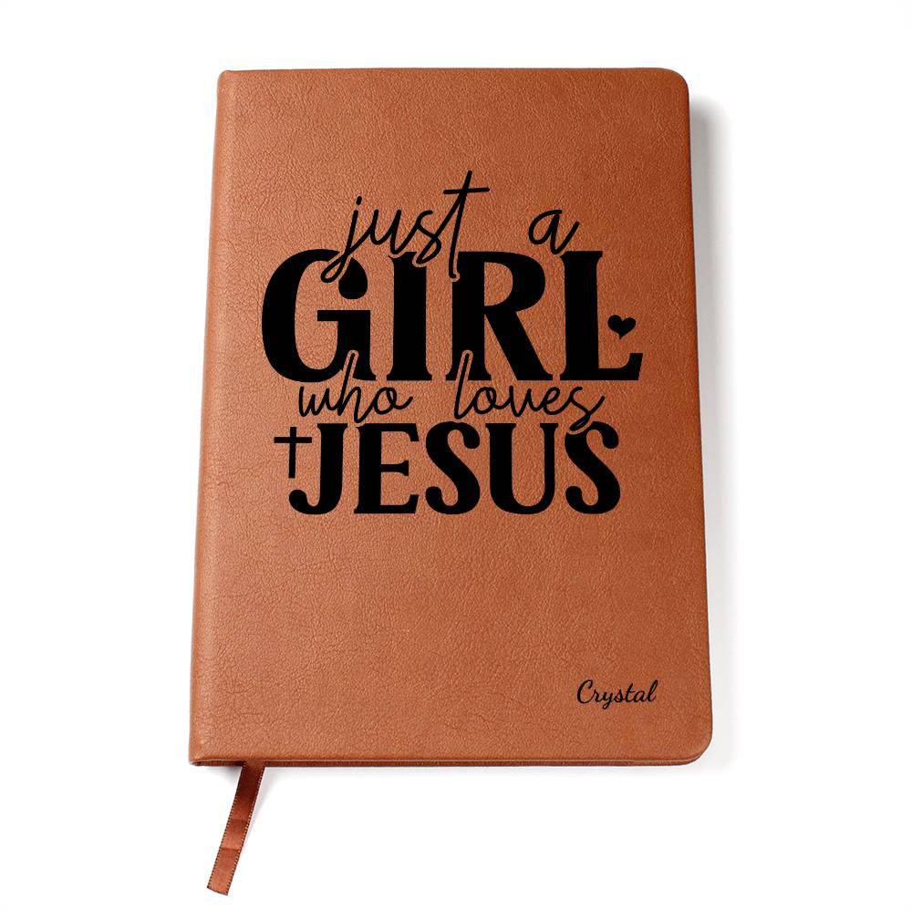 Just a Girl that Love Jesus Personalized Leather Journal