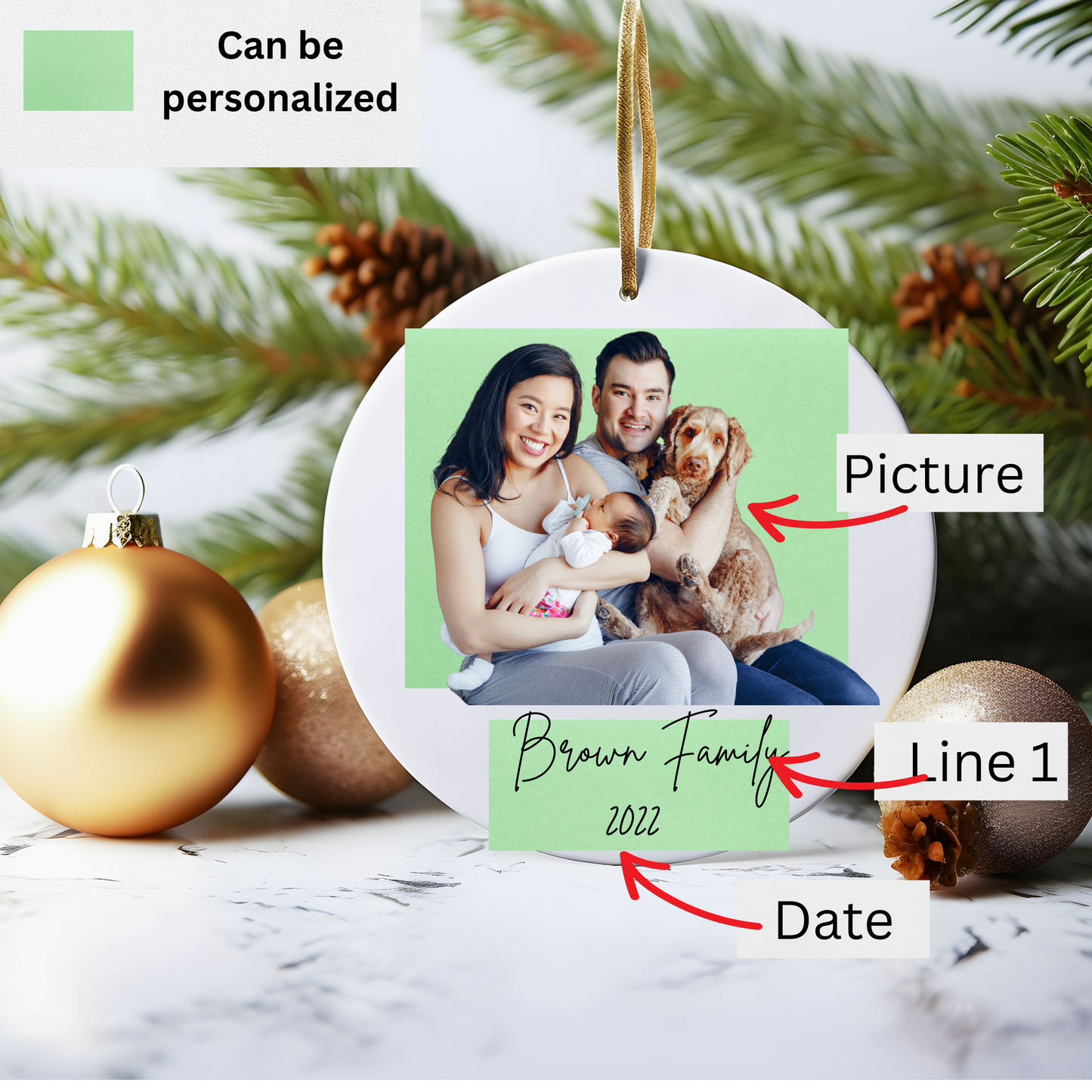 Family Name Circle Ornament