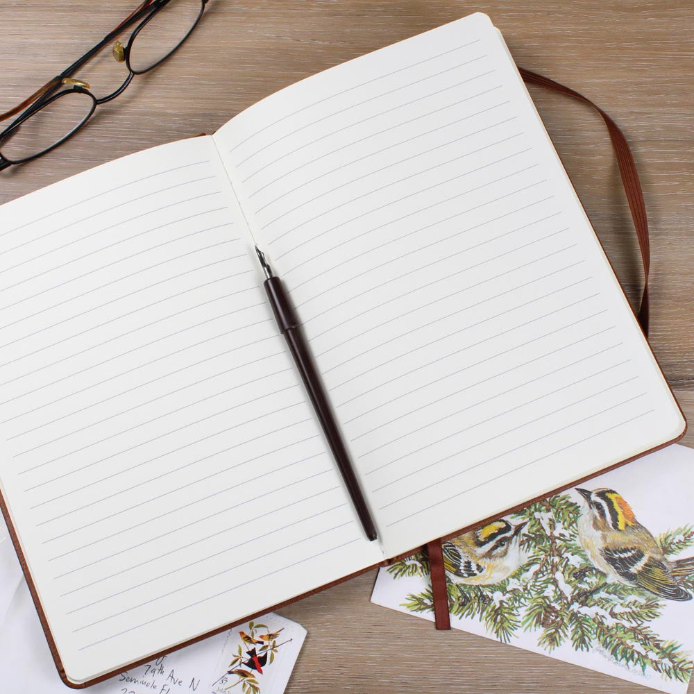 Personalized Name and Birth Flower Leather Journal