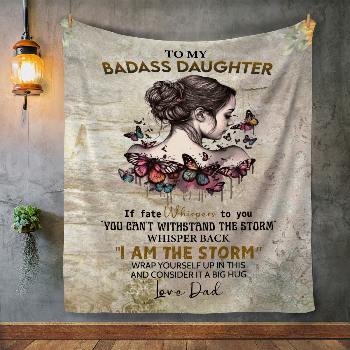 To My Badass Daughter Fleece Blanket - 50x60