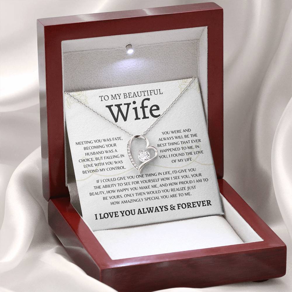 To My Beautiful Wife | Love Of My Life | Forever Love Necklace