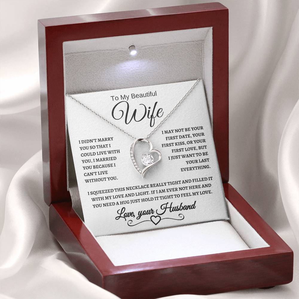 To My Beautiful Wife | Forever Love Necklace WB