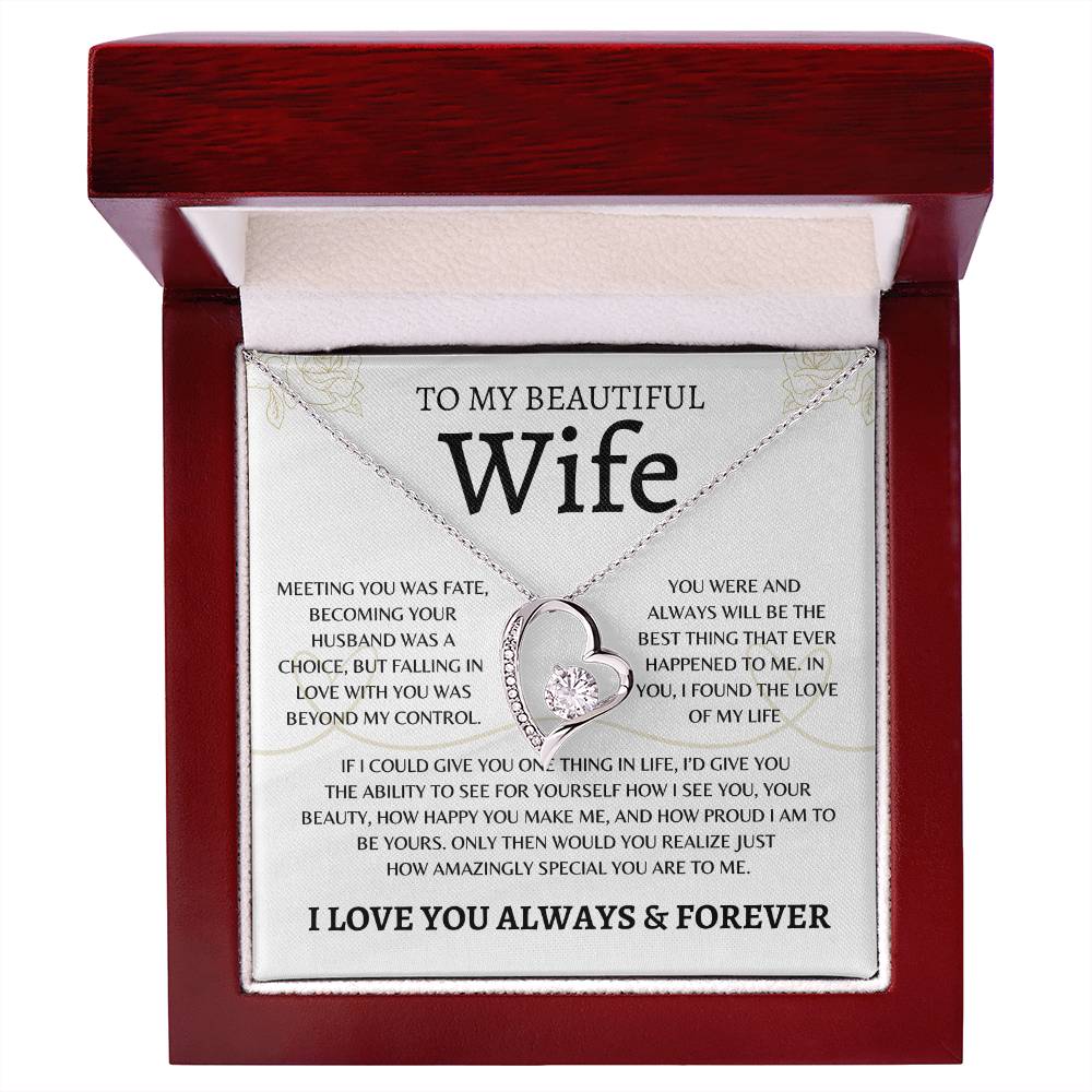 To My Beautiful Wife | Love Of My Life | Forever Love Necklace