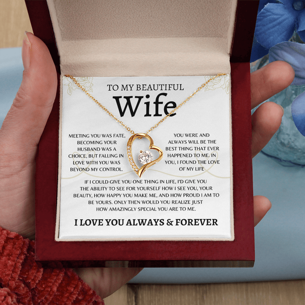 To My Beautiful Wife | Love Of My Life | Forever Love Necklace