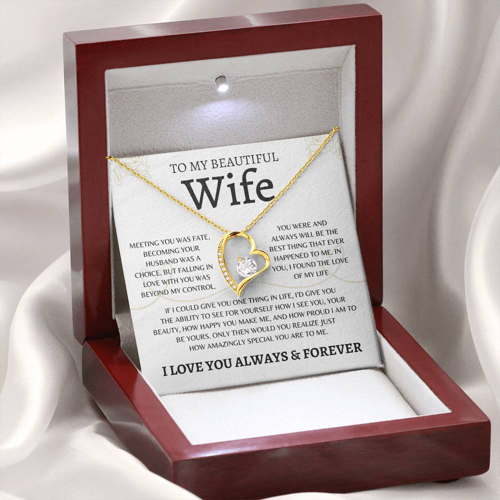 To My Beautiful Wife | Love Of My Life | Forever Love Necklace