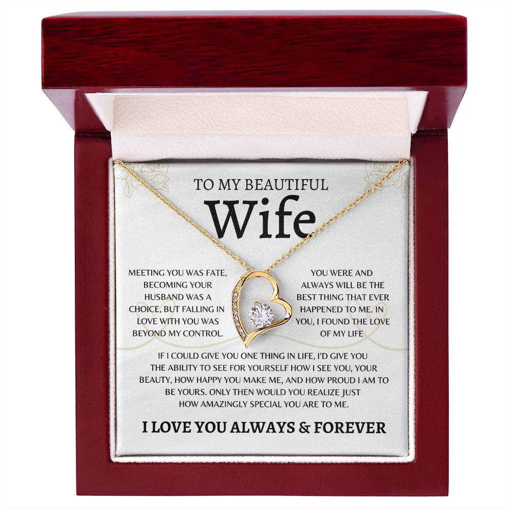 To My Beautiful Wife | Love Of My Life | Forever Love Necklace