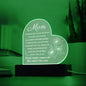 To My Mom | Printed Heart Acrylic Plaque