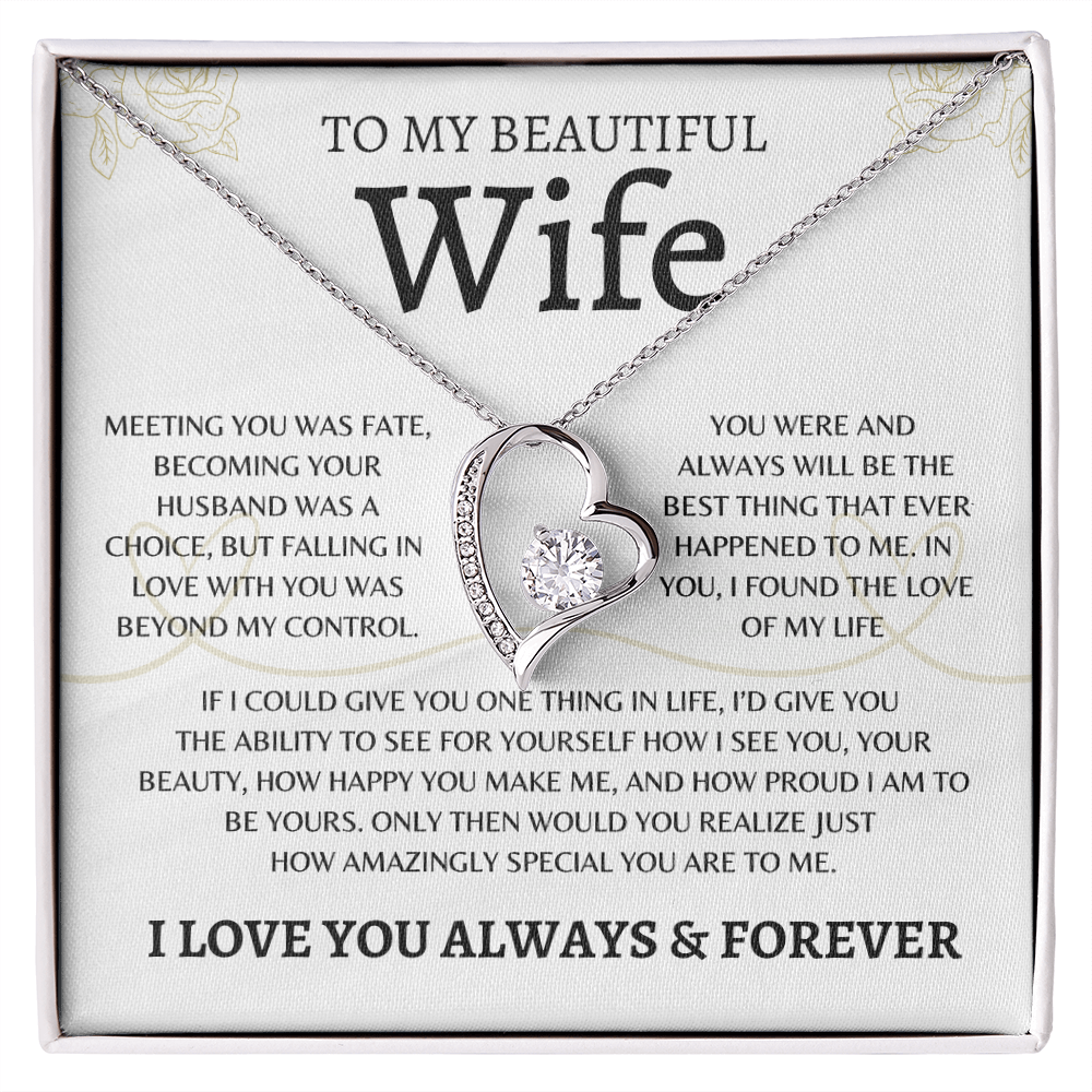 To My Beautiful Wife | Love Of My Life | Forever Love Necklace