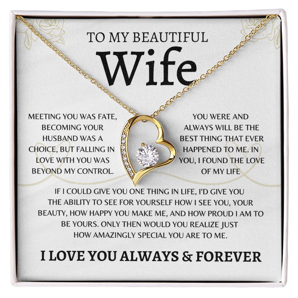 To My Beautiful Wife | Love Of My Life | Forever Love Necklace