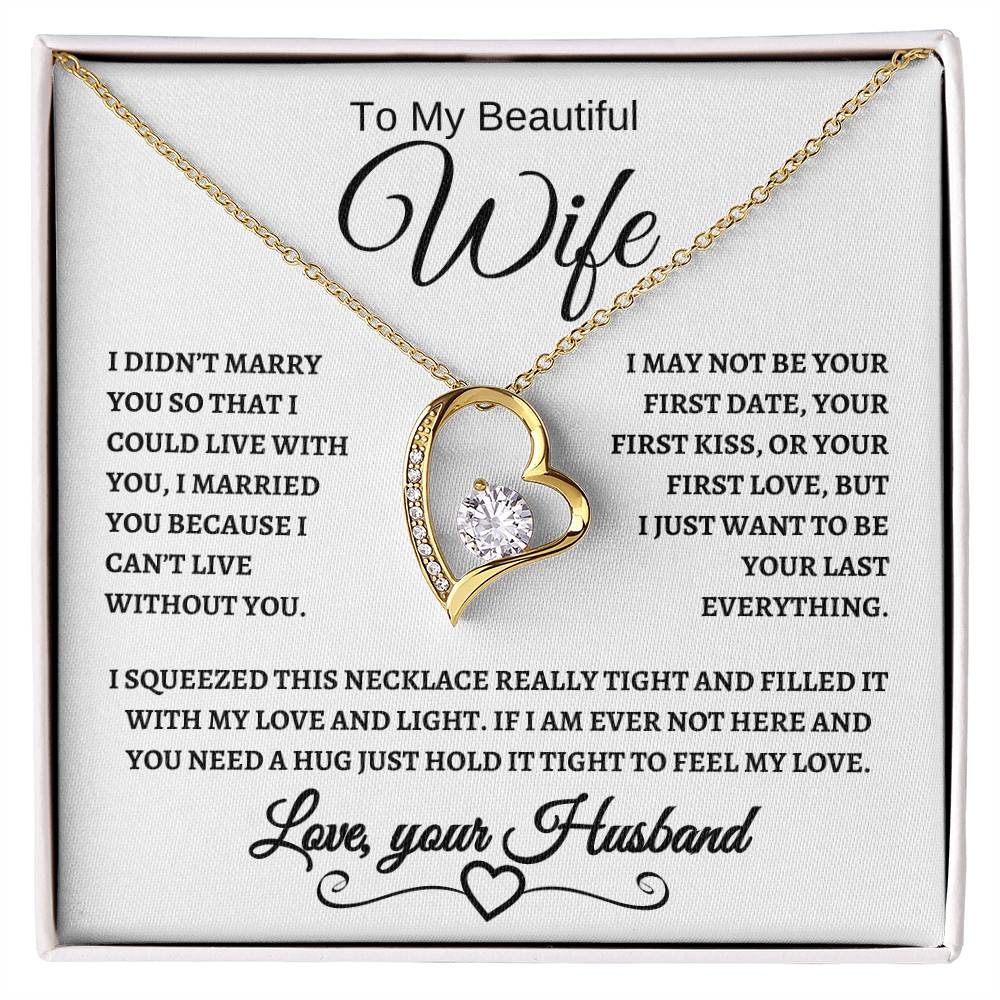To My Beautiful Wife | Forever Love Necklace WB