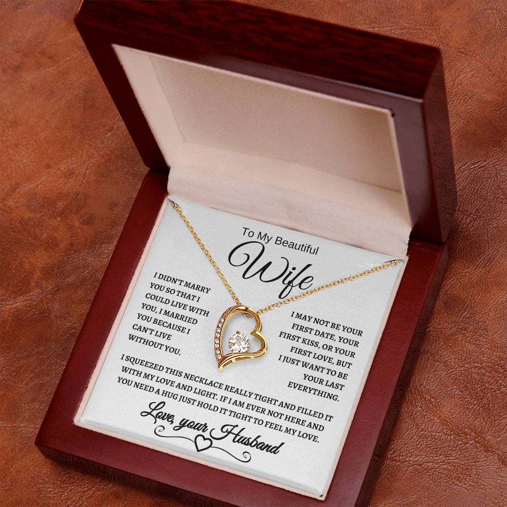 To My Beautiful Wife | Forever Love Necklace WB