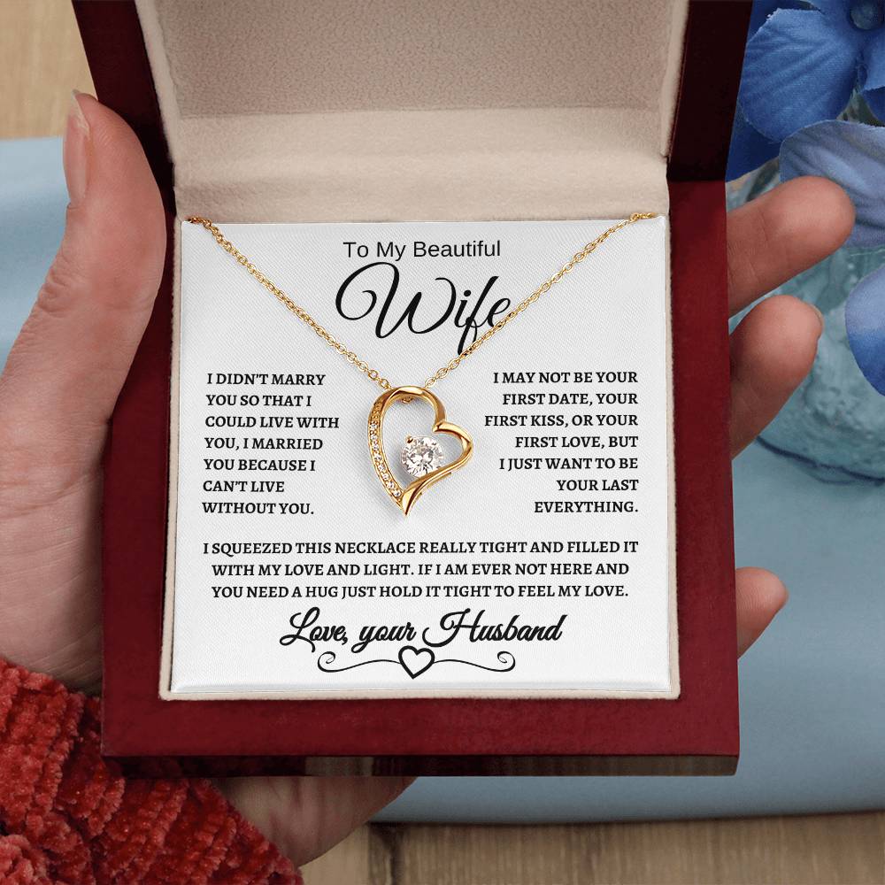 To My Beautiful Wife | Forever Love Necklace WB