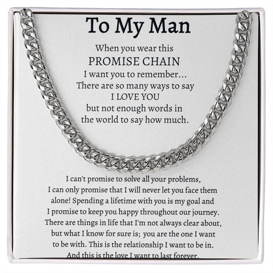 To My Man Promise Chain I Love You
