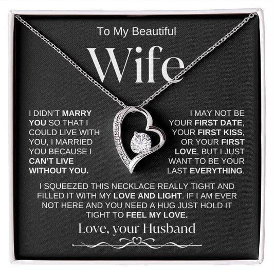 To My Beautiful Wife | Forever Love Necklace BW1