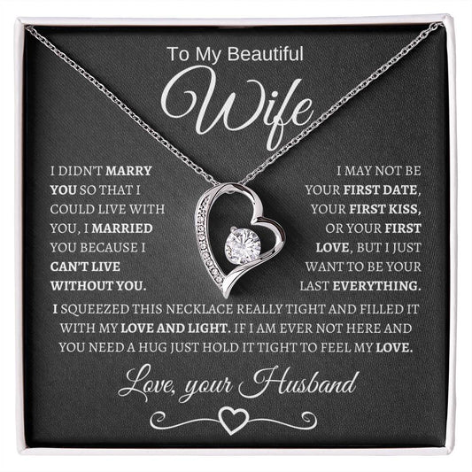 To My Beautiful Wife | Forever Love Necklace BW