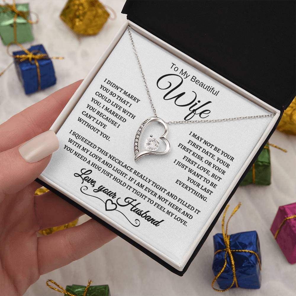 To My Beautiful Wife | Forever Love Necklace WB