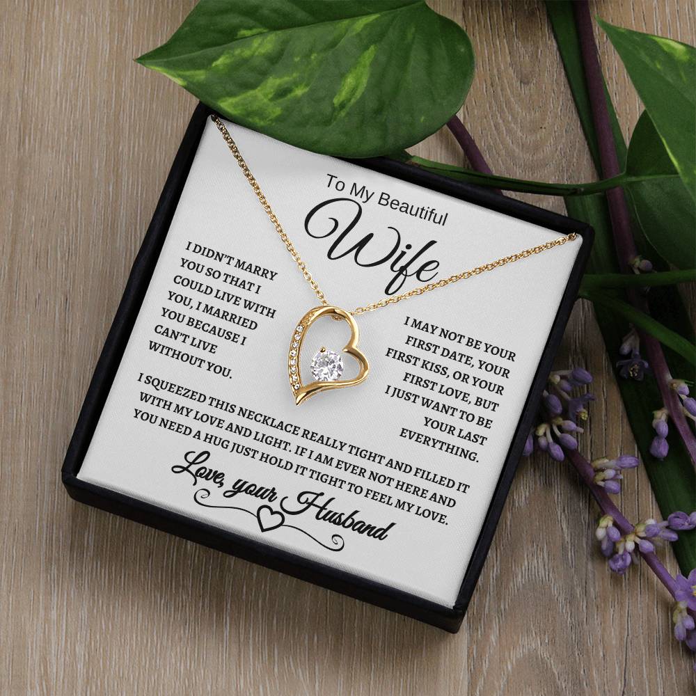 To My Beautiful Wife | Forever Love Necklace WB
