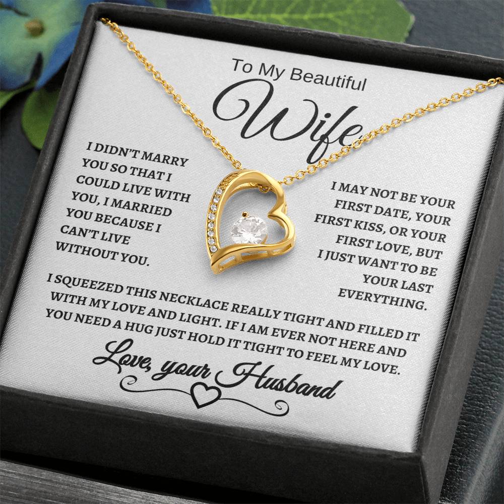 To My Beautiful Wife | Forever Love Necklace WB