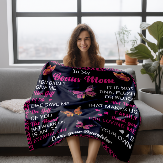 To My Mom Fleece Blanket 2024 50x60